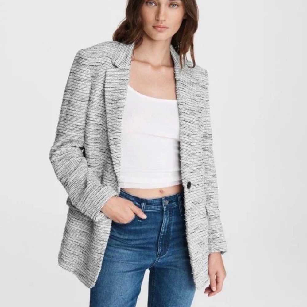 Rag & Bone Ames Deconstructed Textured Jacket Bla… - image 1
